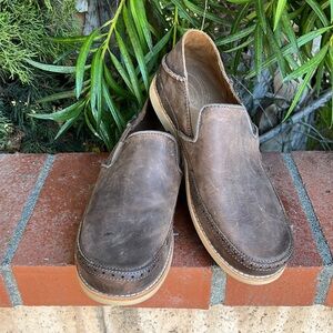OluKai Brown Leather Loafers